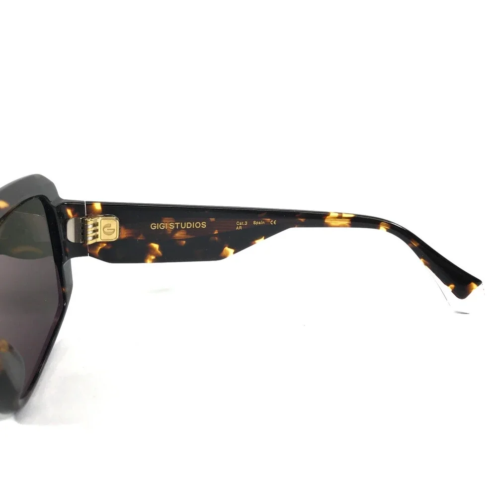 Gigi Studios Sunglasses CIAR GS1008/02S Tortoise Square Frames with Green Lenses